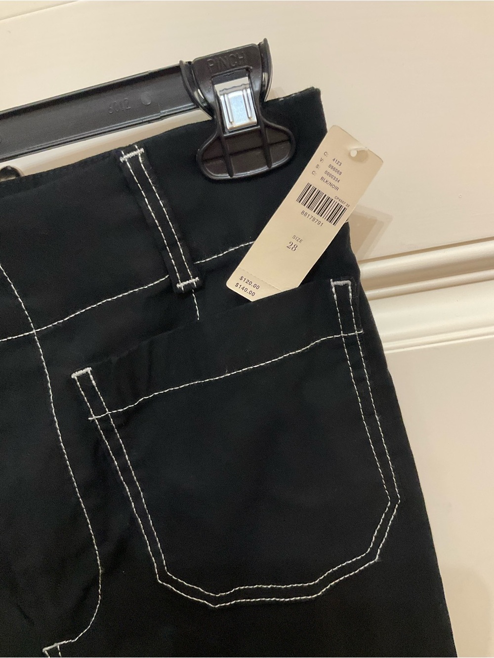 NWT Anthropologie Maeve Colette Crop Wide Leg Pants Black Contrast Stitch 28 - Picture 3 of 10